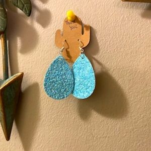 Leather faux earrings